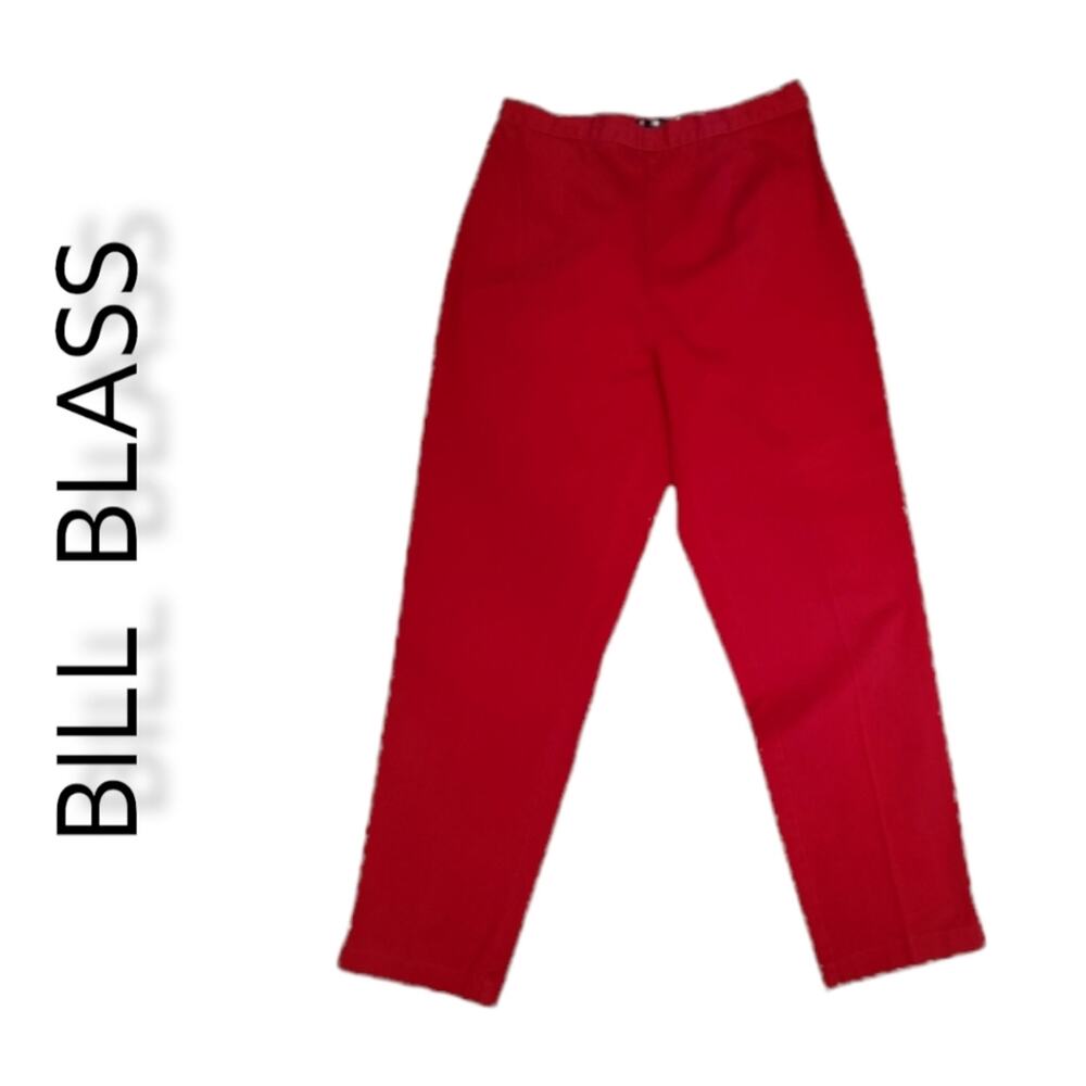 Bill Blass Pants.  Fabric has stretch. Side zipper. Red Size 10